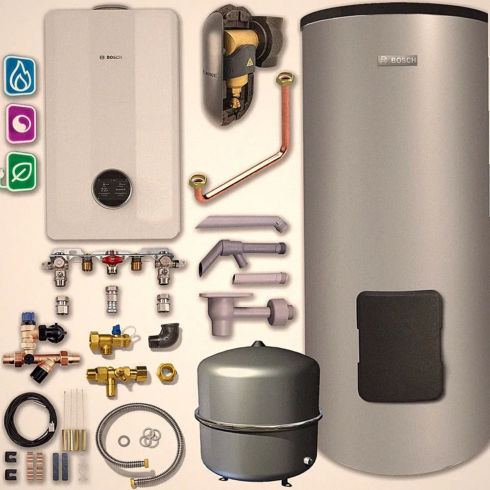 Bosch Compress Hybrid 5800iG Wärmepumpen-Hybridpaket 17kW 7739624552 300L