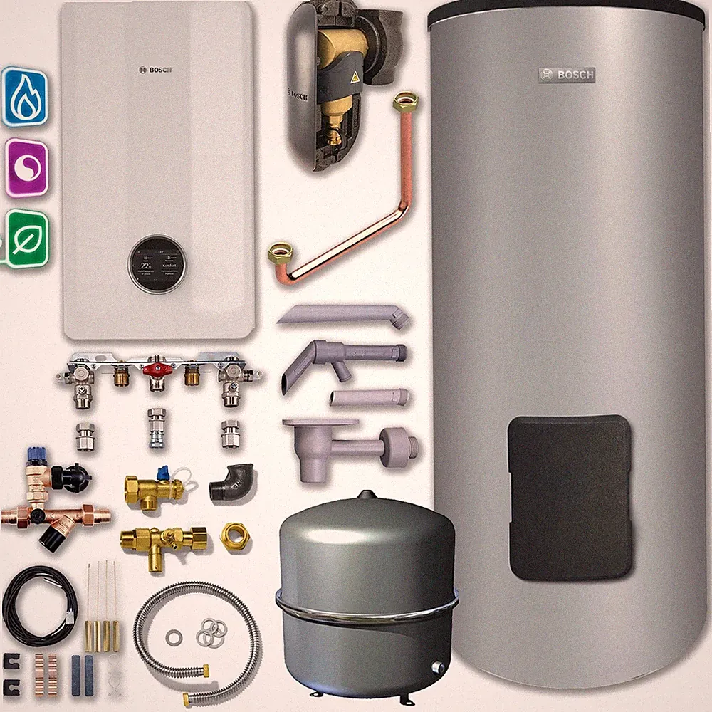Bosch Compress Hybrid 5800iG Wärmepumpen-Hybridpaket 30kW 7739624827 300L
