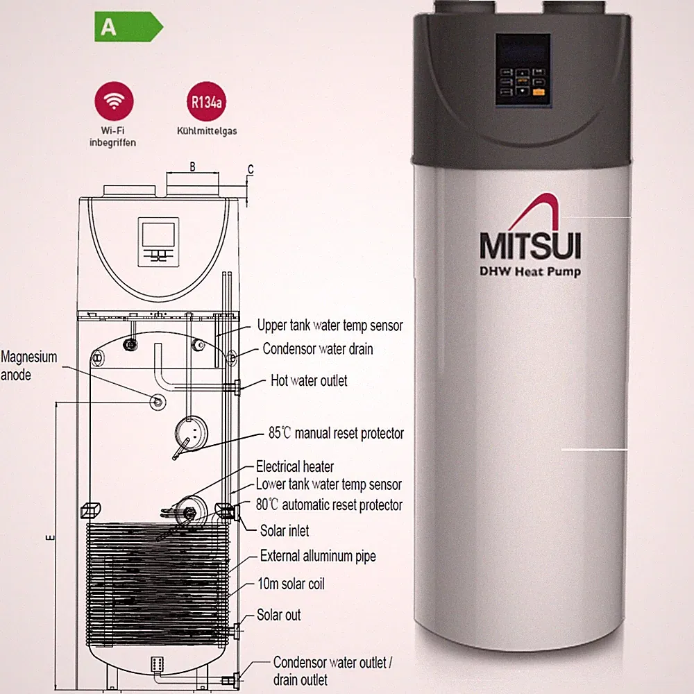 Brauchwasser Wärmepumpe 200 L mit Wärmetauscher Warmwasser Trinkwasser Wärmep.