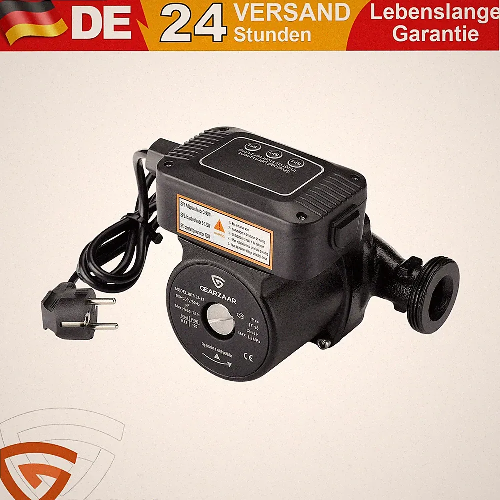 Hocheffizienzpumpe Warmwasser Zirkulationspumpe 85L/min GERINGERSTROMVERBRAUCH