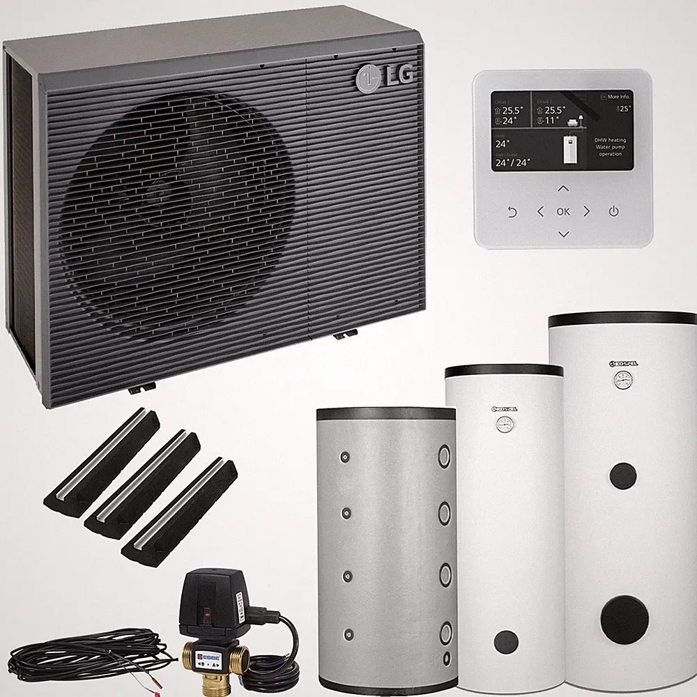 LG Luft-Wasser-Wärmepumpe Paket Therma V Monobloc S2