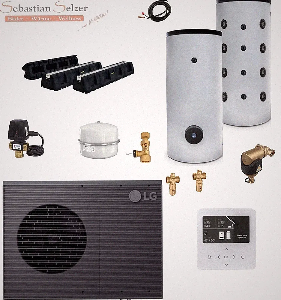 LG Luft Wasser Wärmepumpe Therma V S2, R32, 5-16kW, Reglung, Speicher, Zubehör