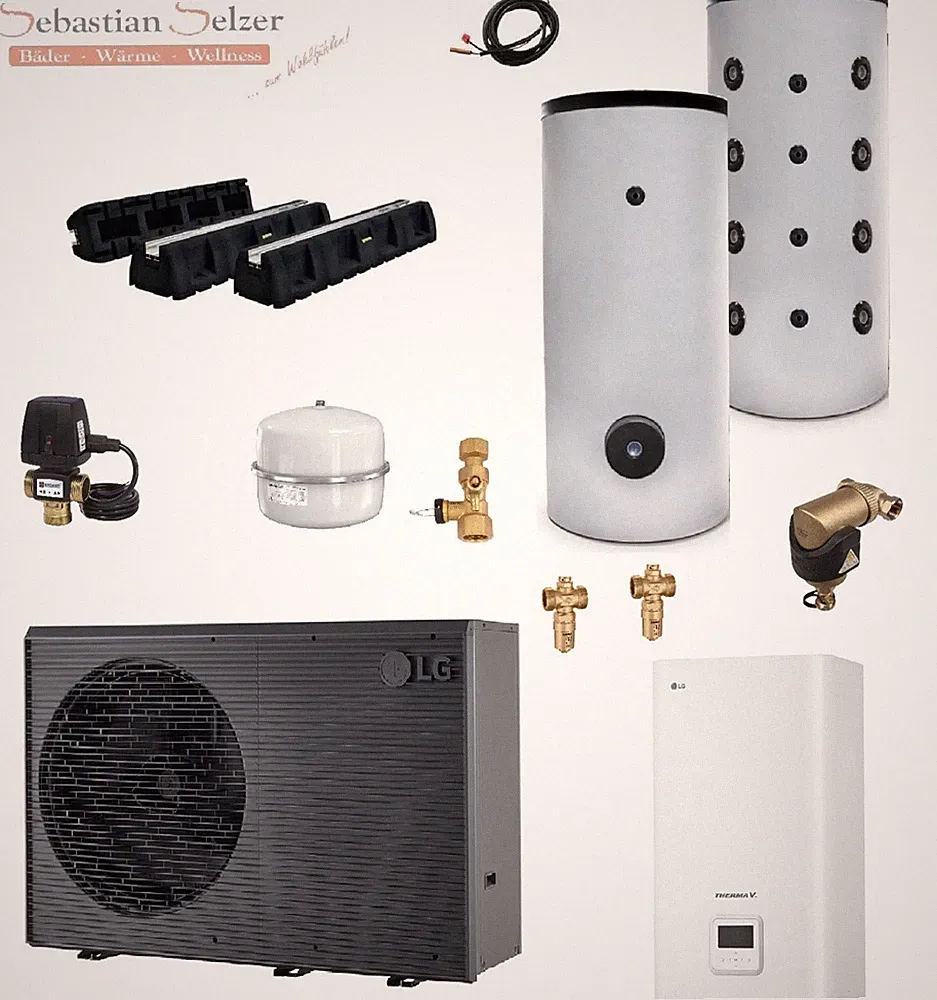 LG Therma V R290 Luft Wärmepumpe Monoblock, 7-16kW, Hydrobox, Speicher, Zubehör