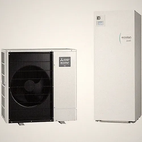 Mitsubishi Zubadan 8kW Wärmepumpen-Set Warmwasser Speichermodul Split Heizen/Küh
