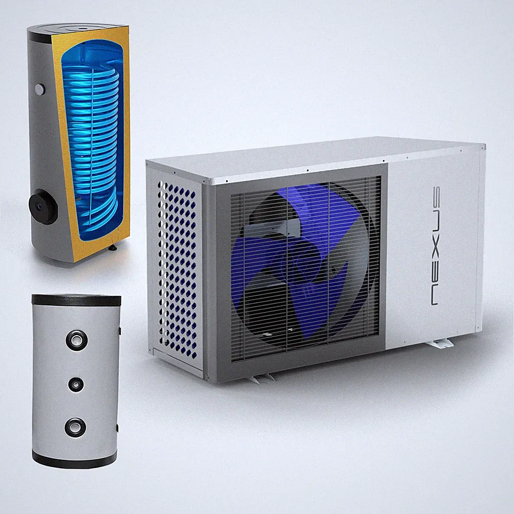 Monoblock Wärmepumpe 8 kW Sunex NEXUS M8 EVI Set mit 300 L Warmwasser und 100 L