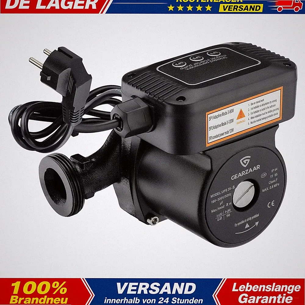 Profi-Hocheffizienzpumpe 25-40/180 Heizungspumpe Umwälzpumpe Nachtabsenkung 220V