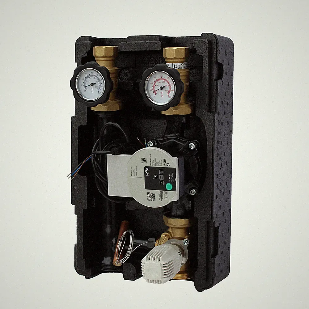 Pumpengruppe Heizkreis 3 Wege Mischer Fußbodenheizung mit Thermostat 40-70°C