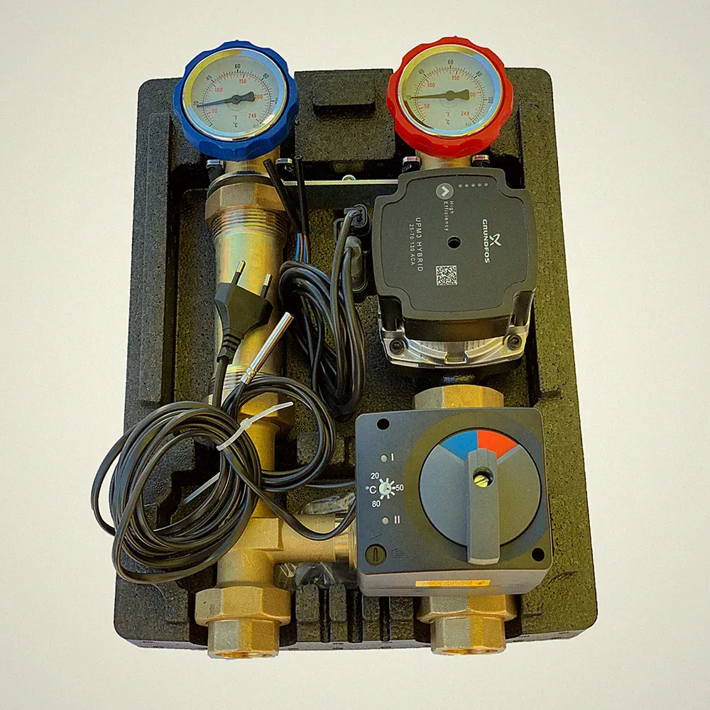 Pumpengruppe mit Mischer und Mischermotor von Elodrive DN25 Heizkreisset