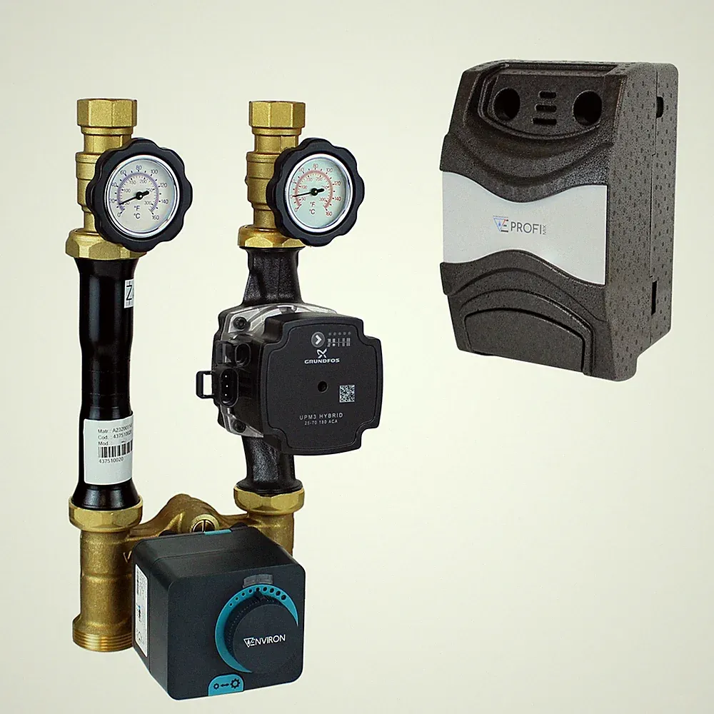 Pumpengruppe mit Stellmotor Mischer Hocheffizienzpumpe Grundfos UPM3 Hybrid 25/7